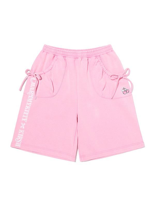 Kirsh X Charmy Kitty Loose Fit Half Sweatpants [Pink]