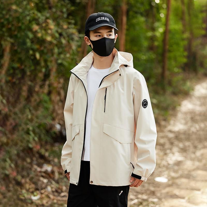 Mens Lightweight Waterproof Hiking Jacket Outdoor Windbreaker Hooded Raincoat Couples Casual Sport Wear