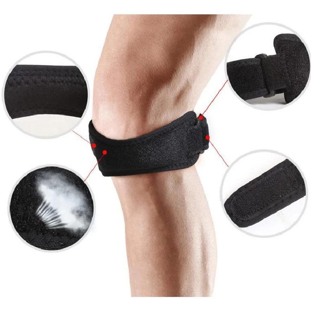 1Pair Patella Knee Strap, Adjustable Knee Brace Patellar Tendon Stabilizer Support Band for Knee Pain Relief