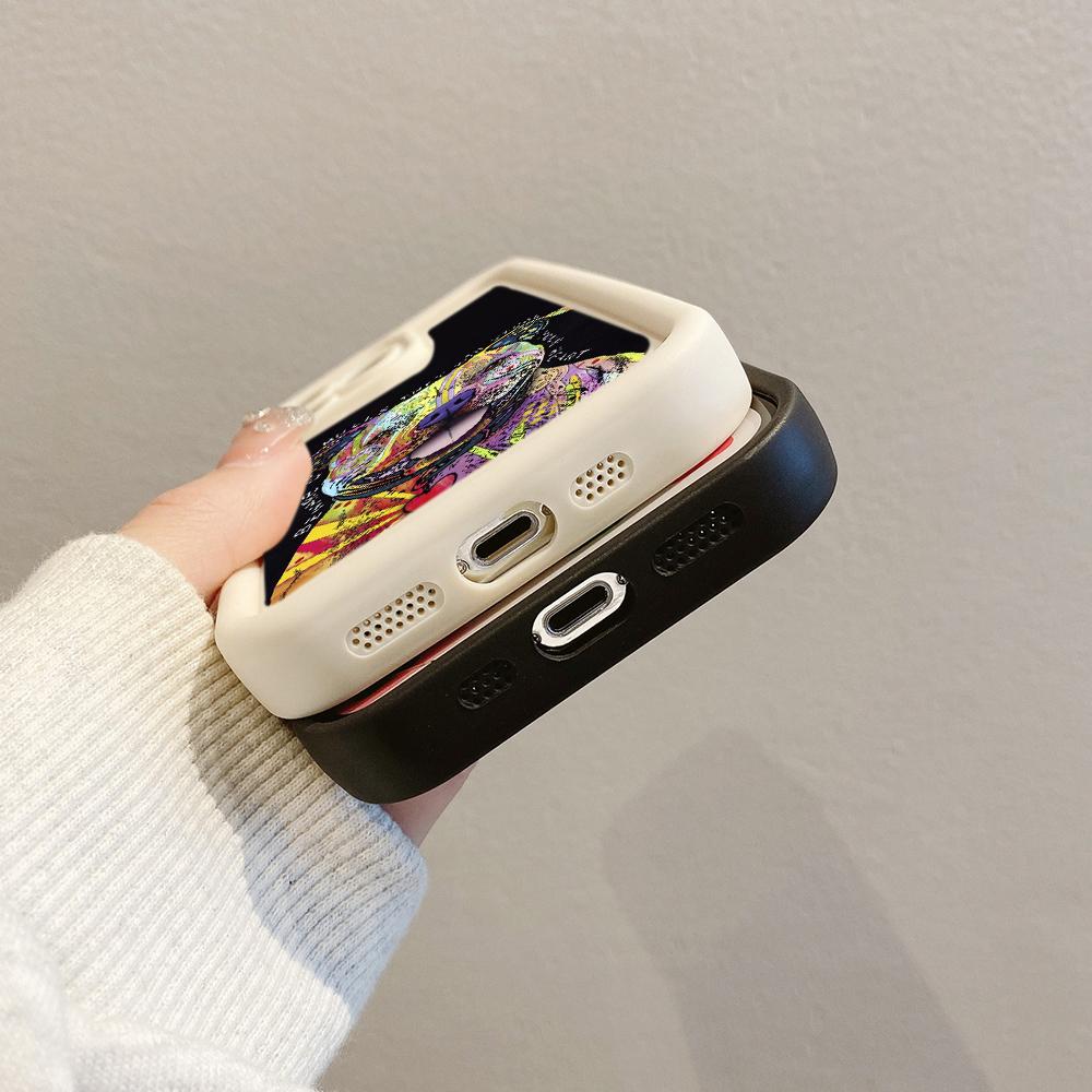 Ae76 Dog Color Doodle Design Art Protective Phone Cases for iPhone 13 14 15 Pro Max Infinix Hot 40i Tecno Camon 30 20 Pro Angel Eyes TPU Back Cover