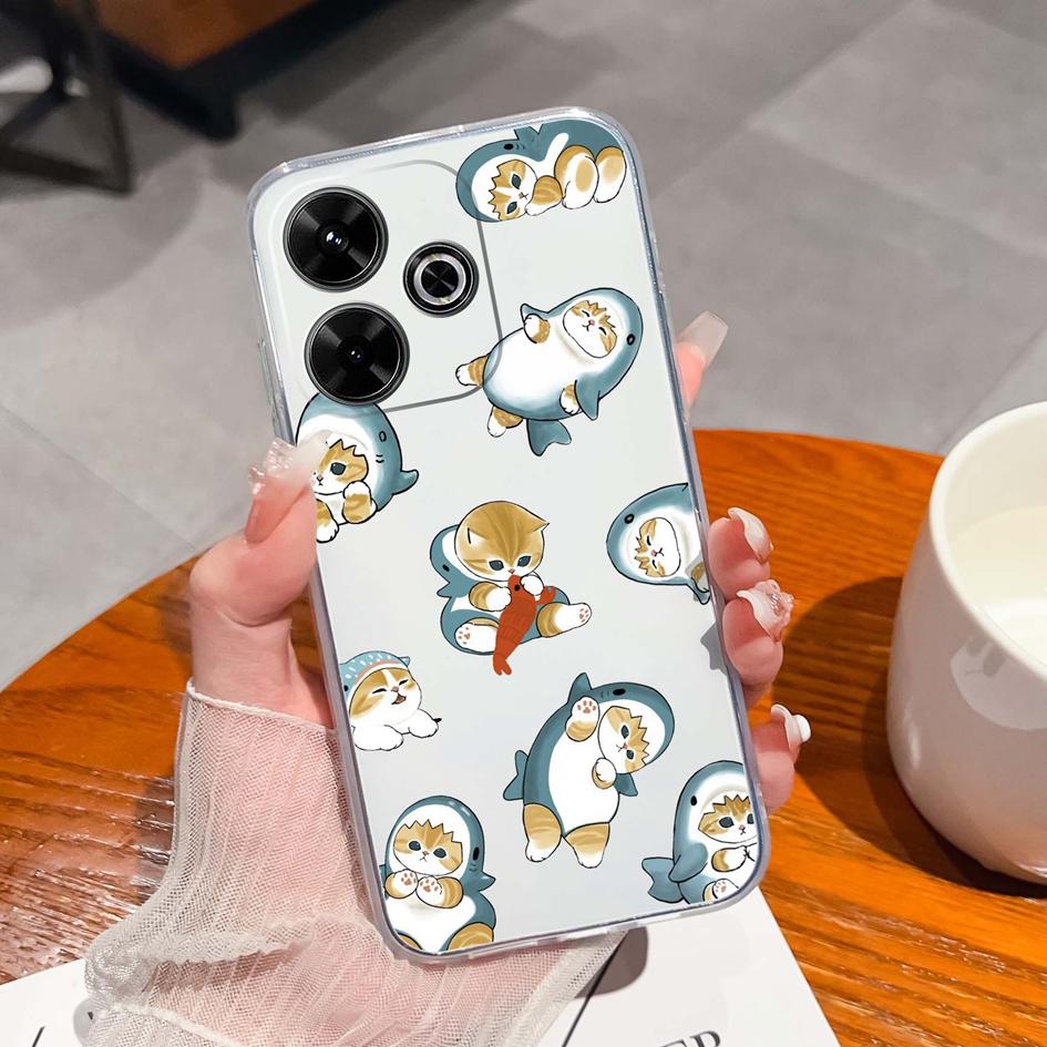 Populární pouzdro s graffiti motýlem pro Xiaomi Redmi 13 13C 14C A3 Note 13 Pro K70E K60 Ultra Nový kryt Měkký silikonový Ochrana proti pádu Průhledné pouzdra na telefon pro Redmi