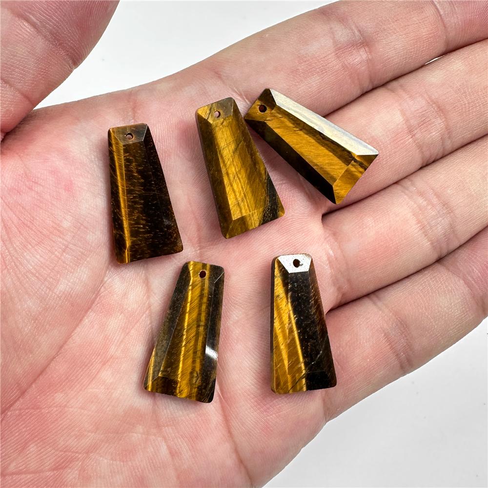 Trapezoid Natural Stone Pendants Labradorite Tiger Eye Amethysts Lapis Gems Beads Pendant For Finding Making Necklaces Earrings