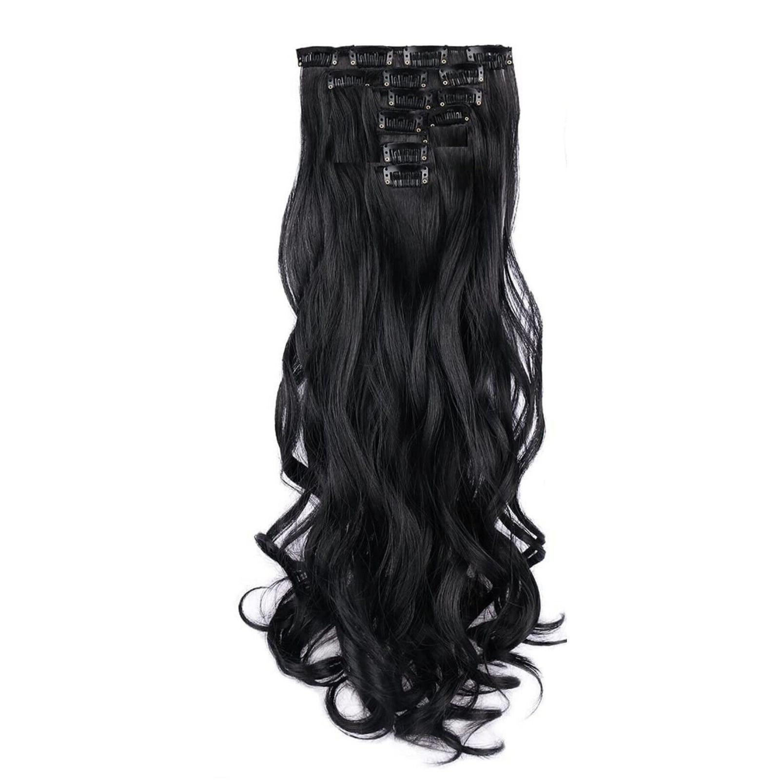 @ 6 шт. Накладные волосы на клипсах, кудрявые, мягкие, синтетические, 24 дюйма, MJ-940-60% СКИДКА