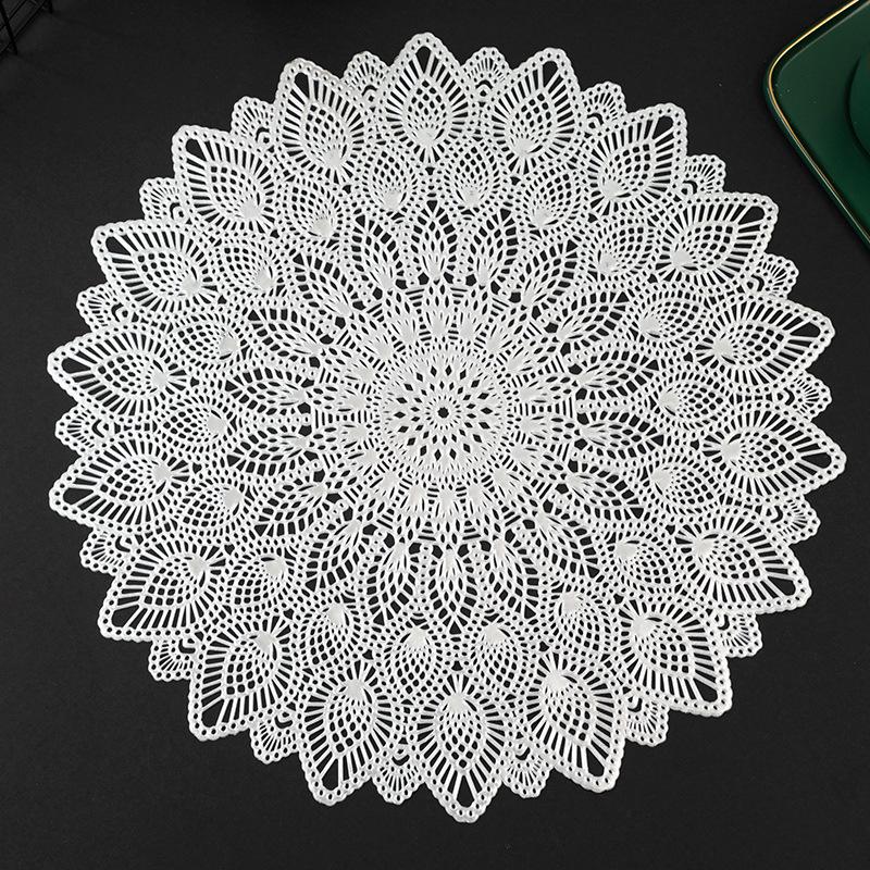 Table Mat PVC Placemat Hollow Insulation Coaster Pads Table Bowl Home Christmas Decor Heat Resistant Able Decoration Accessories