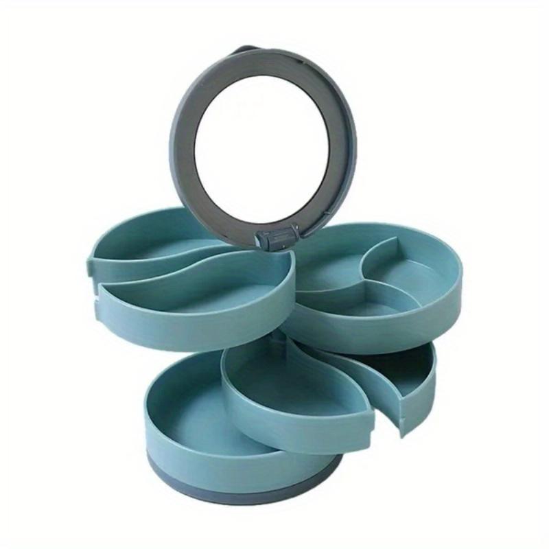 1pc Rotating Storage Box for Organizing Earrings, Rings, And Necklaces Made of Multi-Layer Plastic, Jewelry Boxes organizer box