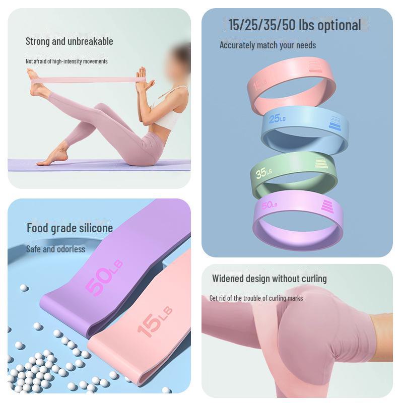 Silicone Elastic Yoga Resistance Band for Home Fitness, Exercise, Squats, and Dance.
