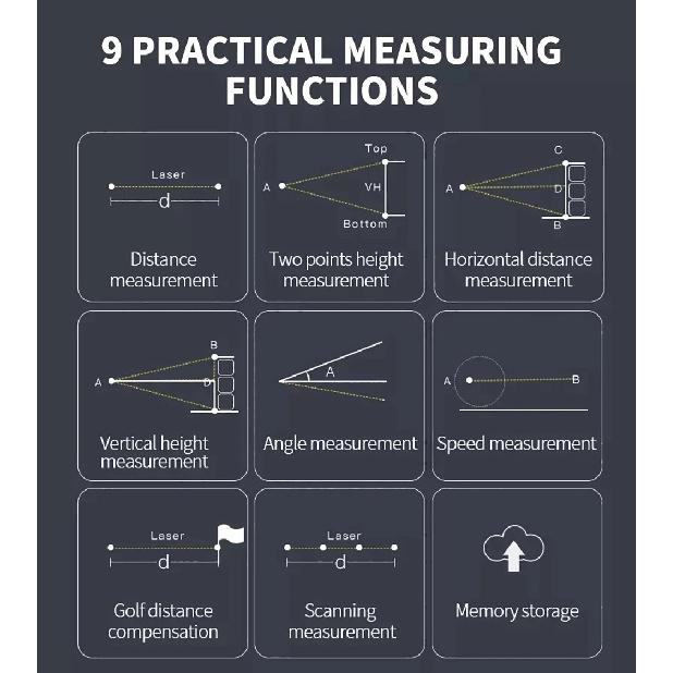 8X Laser Rangefinder 1500M Distance Meter Telescope High Precision Hand-hold Monouclars Golf Measurement Electronic Outdoor