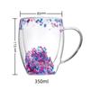 Dried Flower Double Wall Clear Glass Coffee Mugs Double Insulated Glass Cup For Hot Cold Beverages Cappuccino Latte Espresso Cup