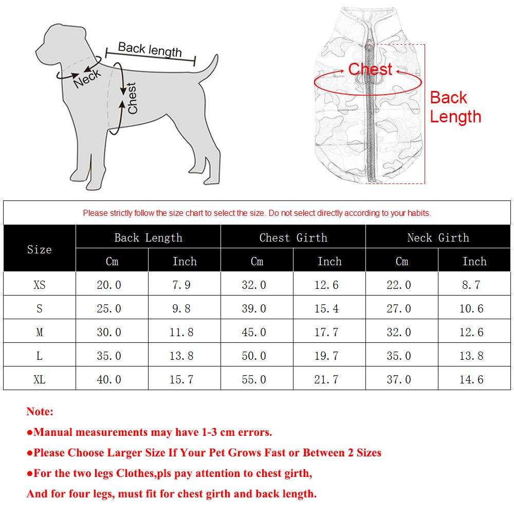 Winter Warm Dog Jacket For Small Medium Dogs Cat Windproof Waterproof With D-ring Puppy Camouflage Clothes Schnauzer Pet Costume