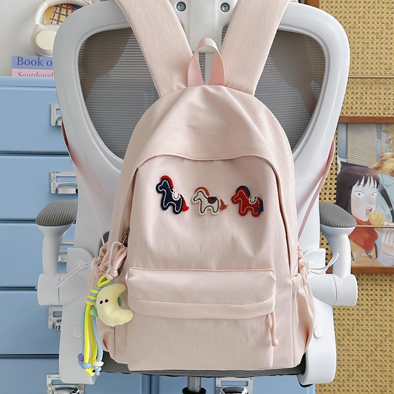 Schoolbag New Ins Sweet Wind Cartoon Pony Backpack Versatile Girl Backpack Junior High School Student Large Capacity Schoolbag