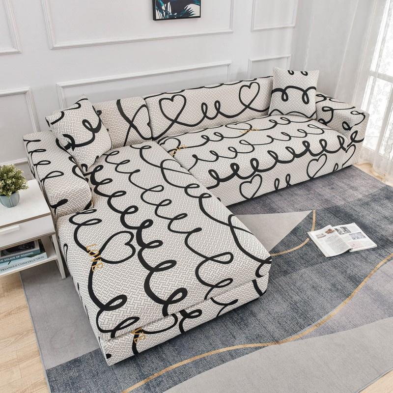 Geometric Sofa Covers For Living Roomastic Corner Couch Cover Sectional Corner L Shaped Chaise Longue Slipcover Funda De Sofá