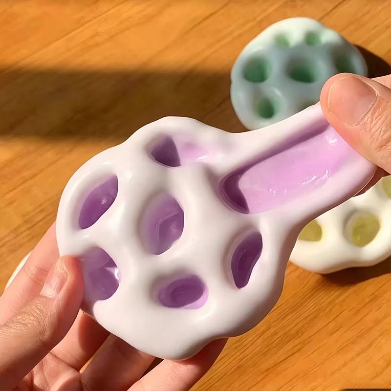 Shapeable Vacuum Stress Ball Rainbow Glutinous Ball Stress Relief Noisy Ball Squeeze Fidget Toy Squishy Stress Ball for Adults