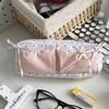 2026 NEW Bag Large Capacity Cute Snow-white Polka Dot Student Pencil Box Makeup Storage Bags Heart-shaped Bow Design Stationery