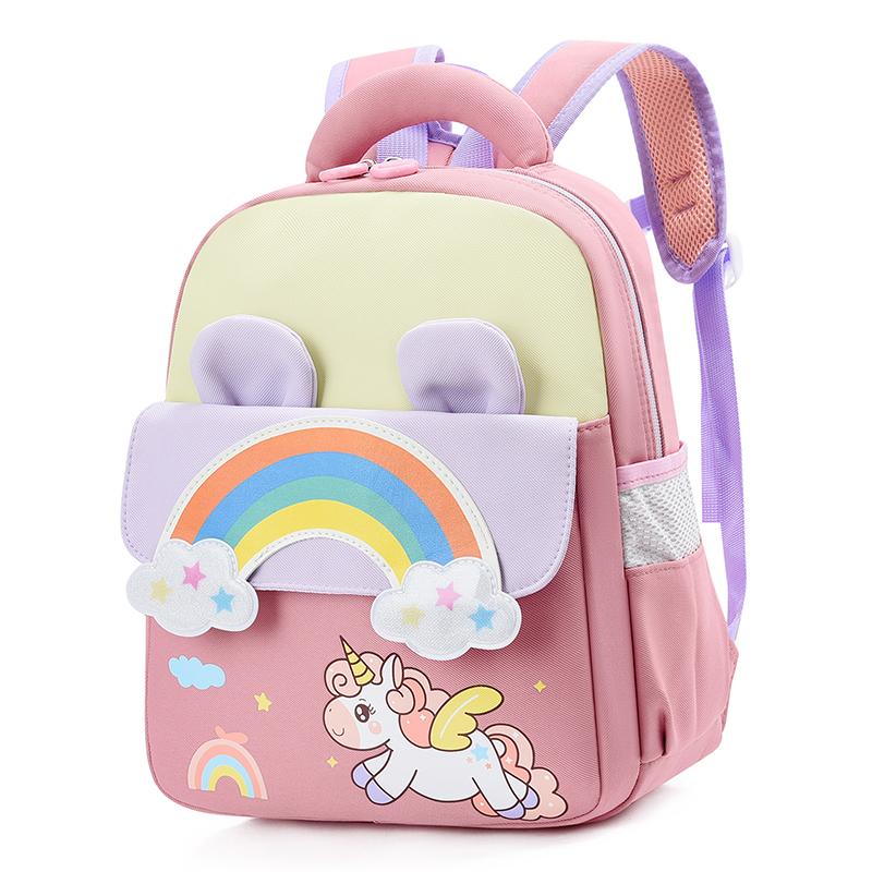 

Детский рюкзак для детского сада для девочки, мультяшный, 2-5 лет, водонепроницаемый, маленький рюкзак темно-розовый