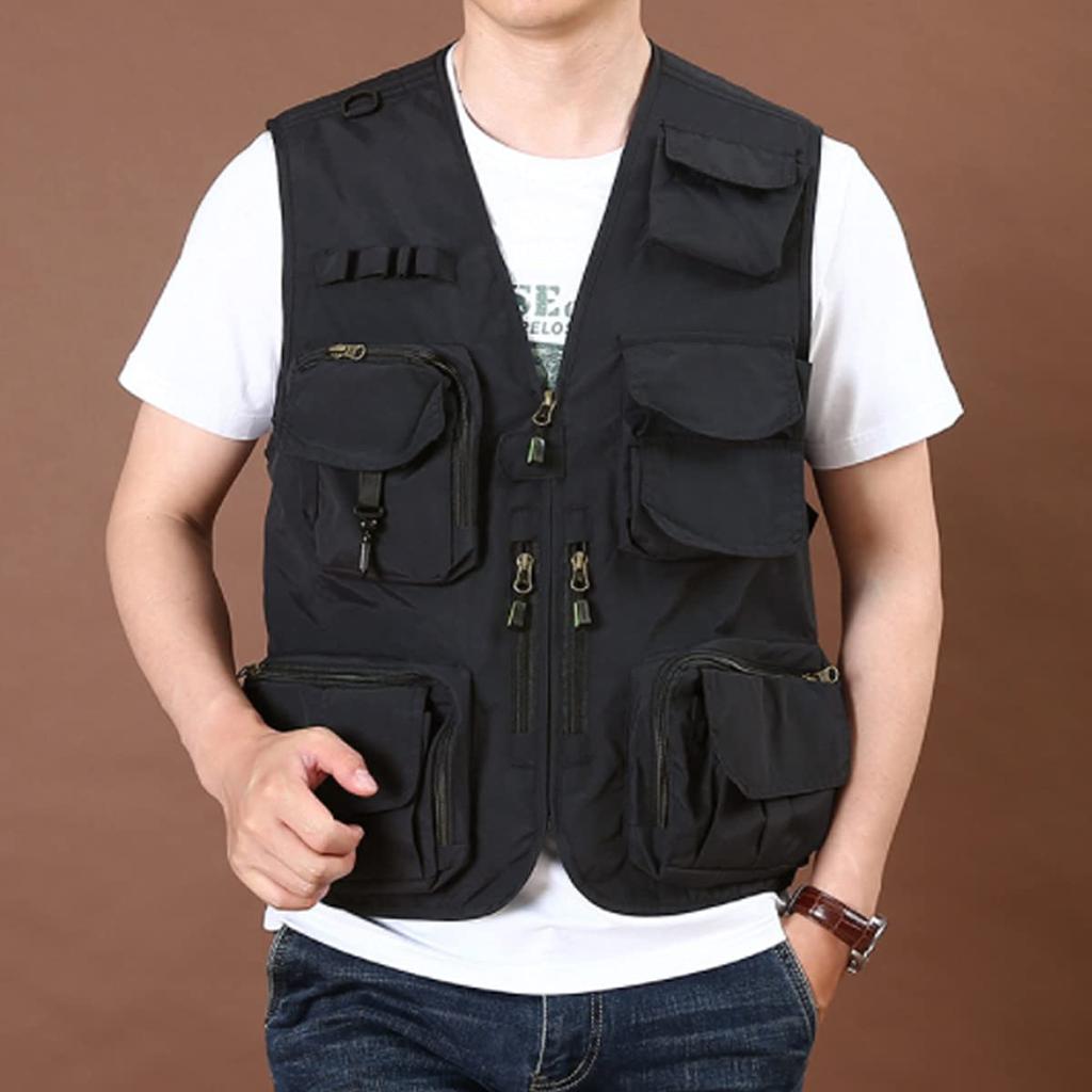 M's Life Outdoor Multifunctional Vest for Fishing, Photography, and Men's and Women's Breathable and Quick-Drying Jacket (Army Green, XL)