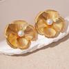 Large Flower Pearl Earrings for Women Luxury Design Study Earrings for Women Korean Fashion Jewelry Accessories Christmas Gift