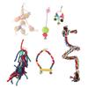 6pcs Small Bird Swing Toys Safe Multifunctional Parrots Chewing Hanging Toys for Parakeets Cockatiel Conure