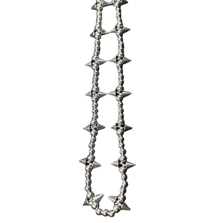 

Titanium Steel Spiked Pendant Beads Necklace Featuring Steel Beaded Design for Fade Resistance and Chic Look 1