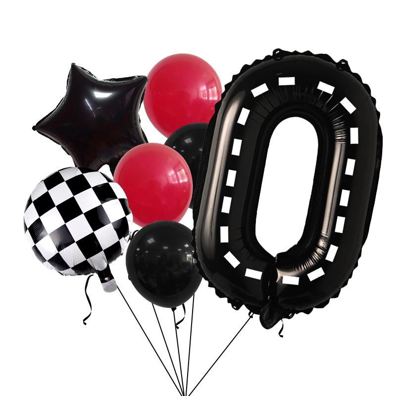 

Racing balloon bouquet printing latex aluminum film digital birthday set venue background arrangement 9Pcs racing digital set 0