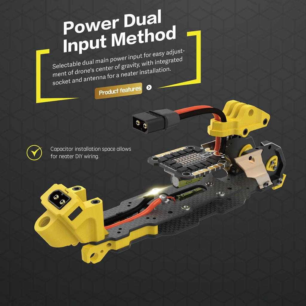 SpeedyBee Mario5 Pro Version FPV Drone Frame 226mm Lightweight CNC Aluminum Alloy Compatible with DJI O4 O3 Air Ideal for Cinematic and Freestyle