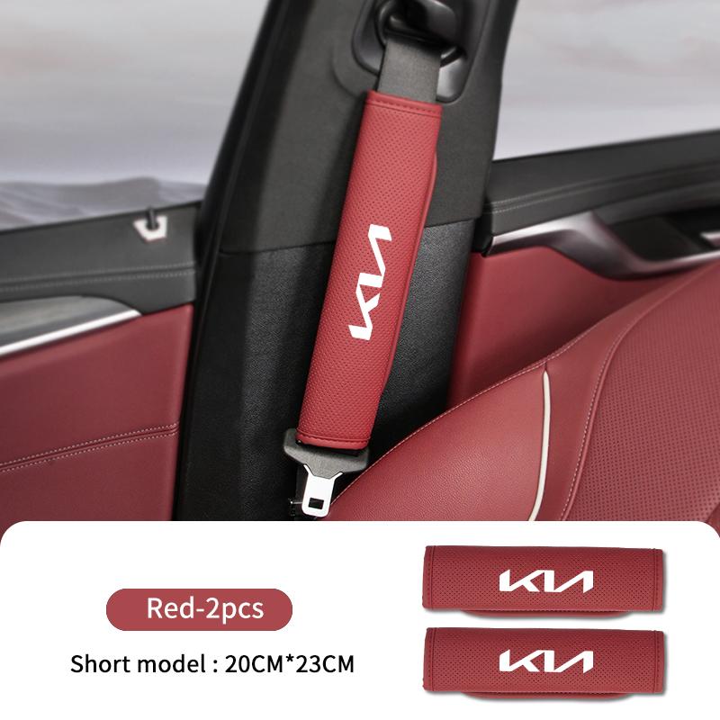 ABF3 Leather Car Seat Safety Belt Soft Protector Shoulder Strap Pad For KIA Sorento Stinger Soul Spectra Niro Cadenza Sephia