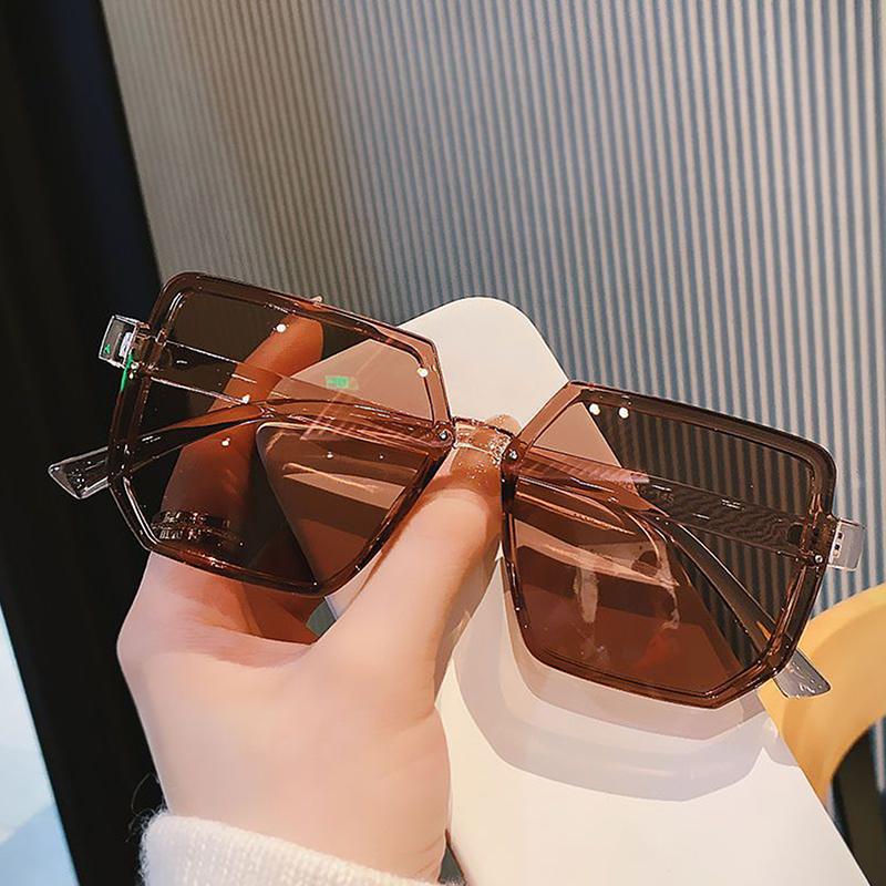 

1Pieces Big Frame Vintage Sunglasses Women Men Square Sun Glasses Retro Sunglasses Ye Glasses Goggle Mountaineering Glasses кавовий