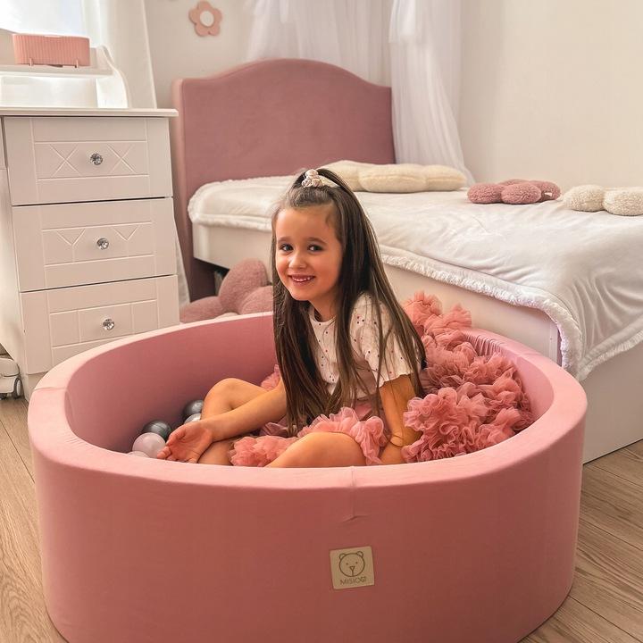 Suchy Basen Z Piłkami Kulkami 90X30 Piankowy Różowy Smart 200 Piłek Misioo