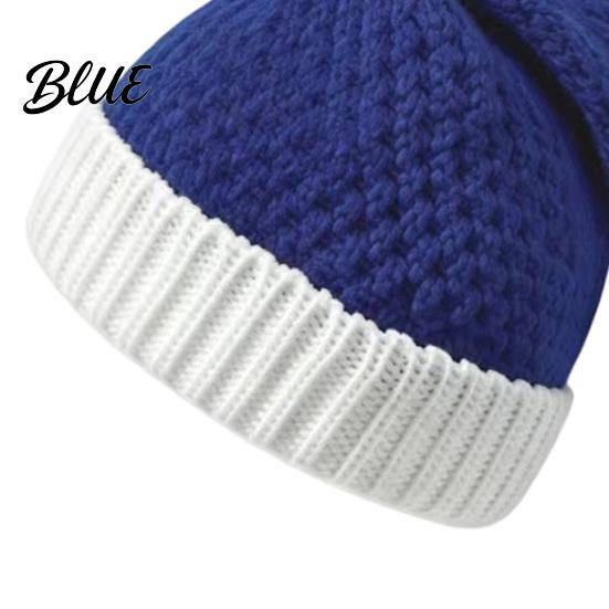 Christmas Santa Hats Elastic Claus with Pom Knitted Hat for Adults Pom Party Women Men