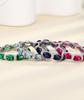 European & American S925 Sterling Silver Ring with Multicolor Gemstones, Paved Diamonds, Ruby, Green Stone & Synthetic Spinel