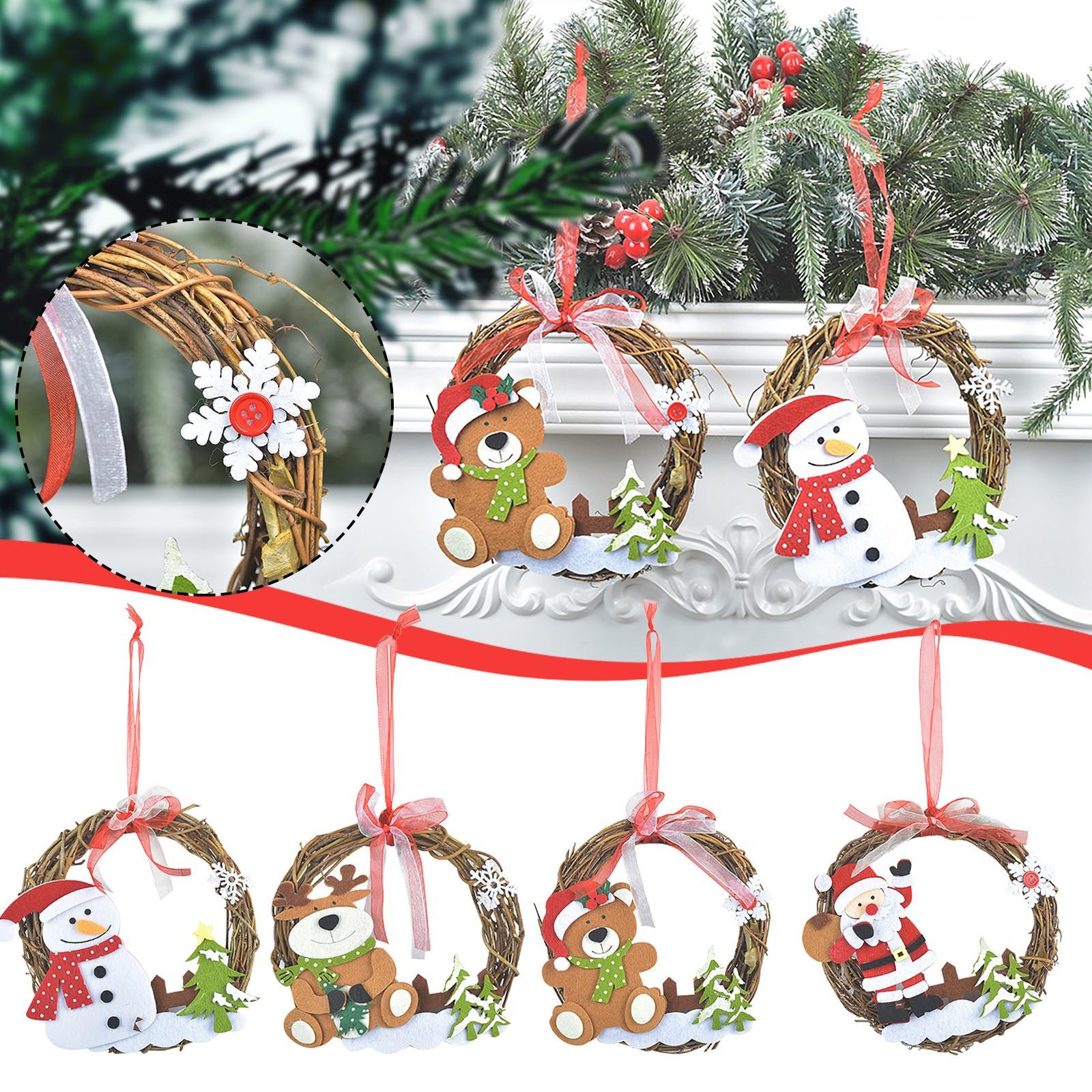 

Рождественский венок, подвесная труба, украшение для рождественской елки, кольцо из ротанга