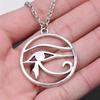 Hand of Fatima Eye of Horus Protection Amulet Pendant Antique Bronze Metal Women Collar Necklace Hot Sale