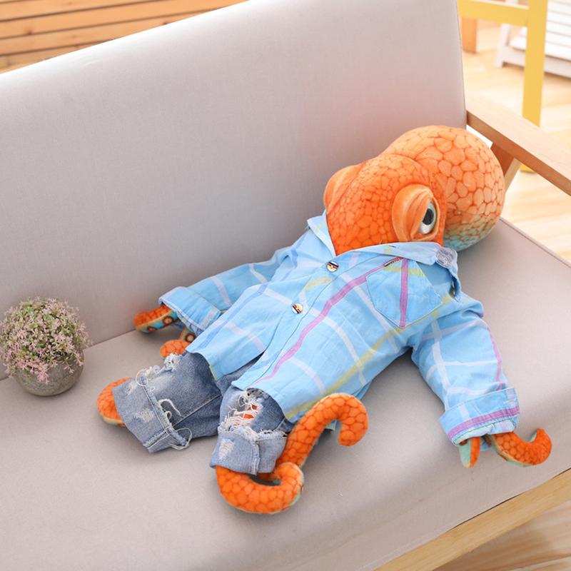 12x33cm Orange Simulation Octopus Doll Stuffed Ocean Animal Plushie Home Decor Men Gift