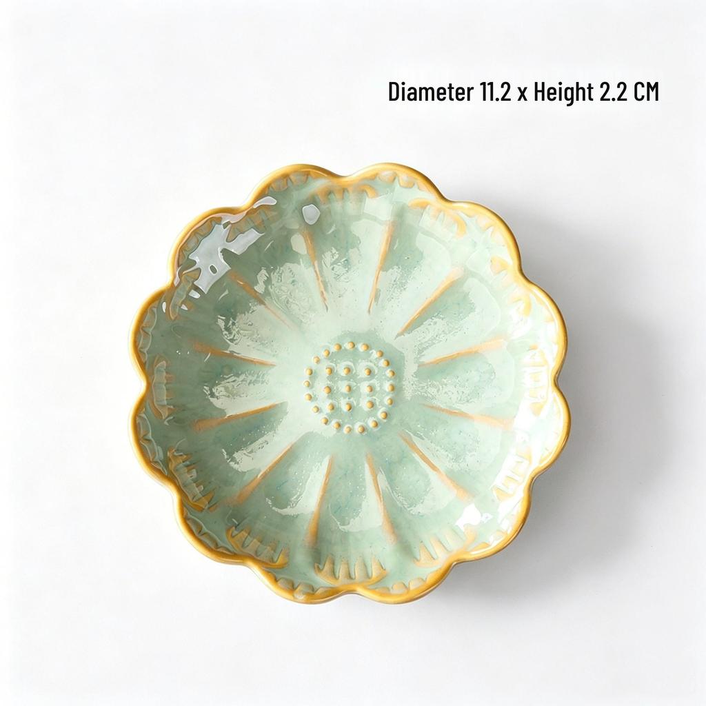 Lotus Leaf Ceramic Jewelry Tray - Decorative Home Ornament.