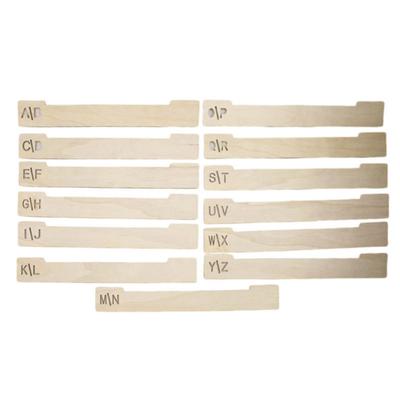 13/26Pcs Wooden Vinyl Record Divider A To Z Alphabetical DVD Record Guide Organization Tool Separator Holder Vinyl Record Accessories