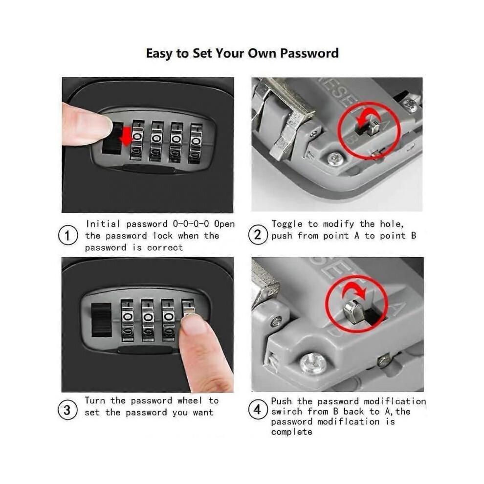 (Purple) Key Lock Box for Outside Wall Mount Combination Lockbox for House Keys - Key Hiders To Hide a Key Outside -Key Safe Storage Lock Box