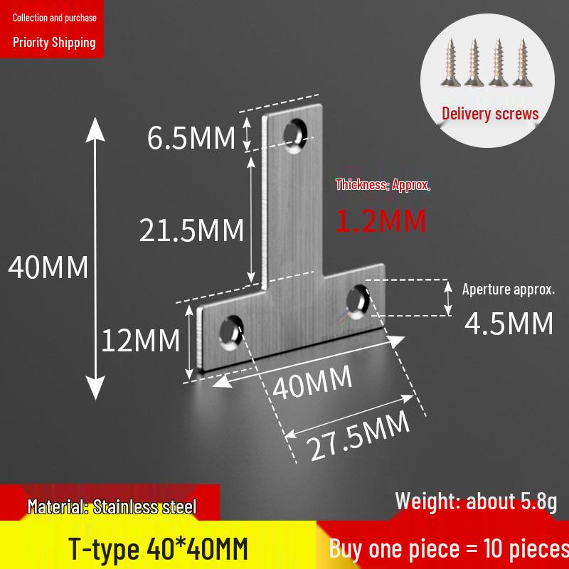 Stainless Steel 90° Right Angle Bracket Connector