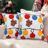 Christmas Throw Pillow Covers 18x18 Inch Decorative Cushion Throw Pillow Embroidery Pillowcase Winter Holiday Scene Props