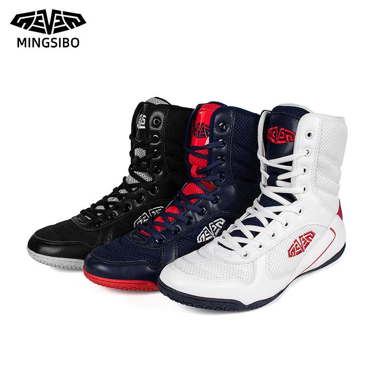Breathable Non-Slip Wrestling & Boxing High-Top Shoes (Sizes 36-45) - Durable and Versatile for Fitness Training