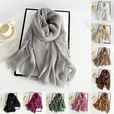 Crinkle Turban Shawl Breathable Women's Shawls New Hijab Hood
