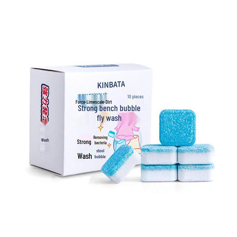 KINBATA Japan Brausetabletten für Waschmaschinen, 10er-Pack - Tiefenreinigung Entkalkung für Trommelwaschmaschinen