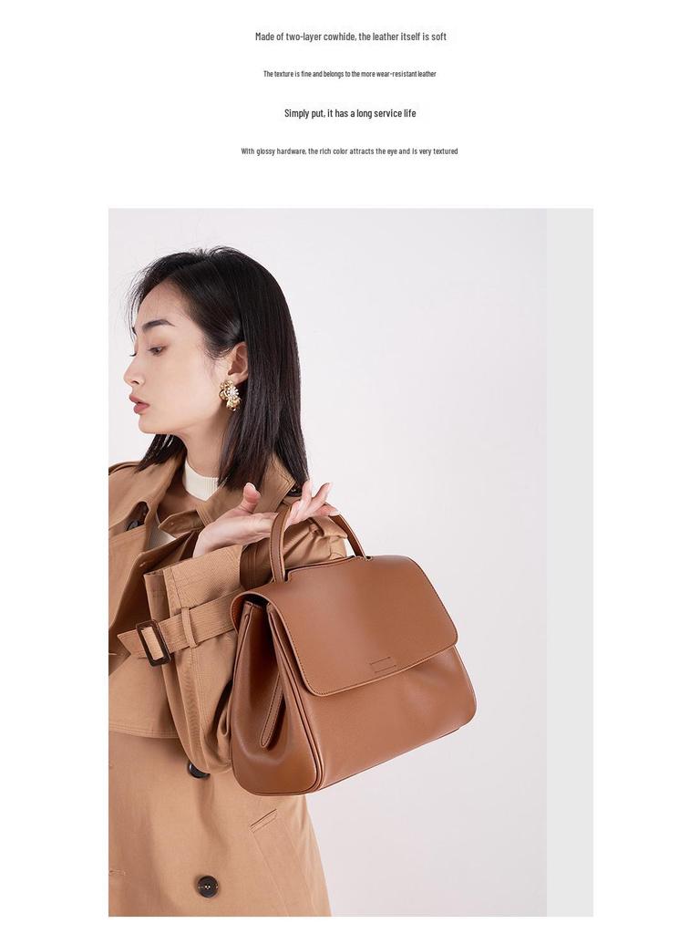 High-End Genuine Leather Cowhide Crossbody Tote for Women – Large Capacity, Versatile Fashion Handbag