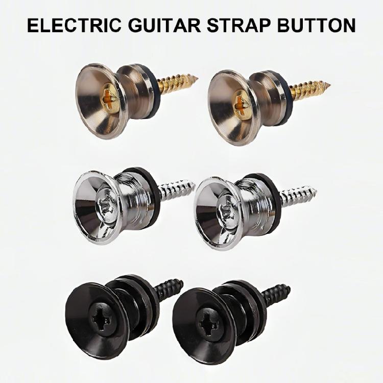 2Pieces Guitar Strap Locks Easy To Use Guitar Strap Buttons Iron Texture Bass Strap Locks Metal Guitar Pins for Guitar