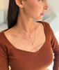 Natural Rose cut Moonstone necklace 14k Gold jewelry for women faceted cut rainbow moonstone Healing crystal office wear celestial pendant
