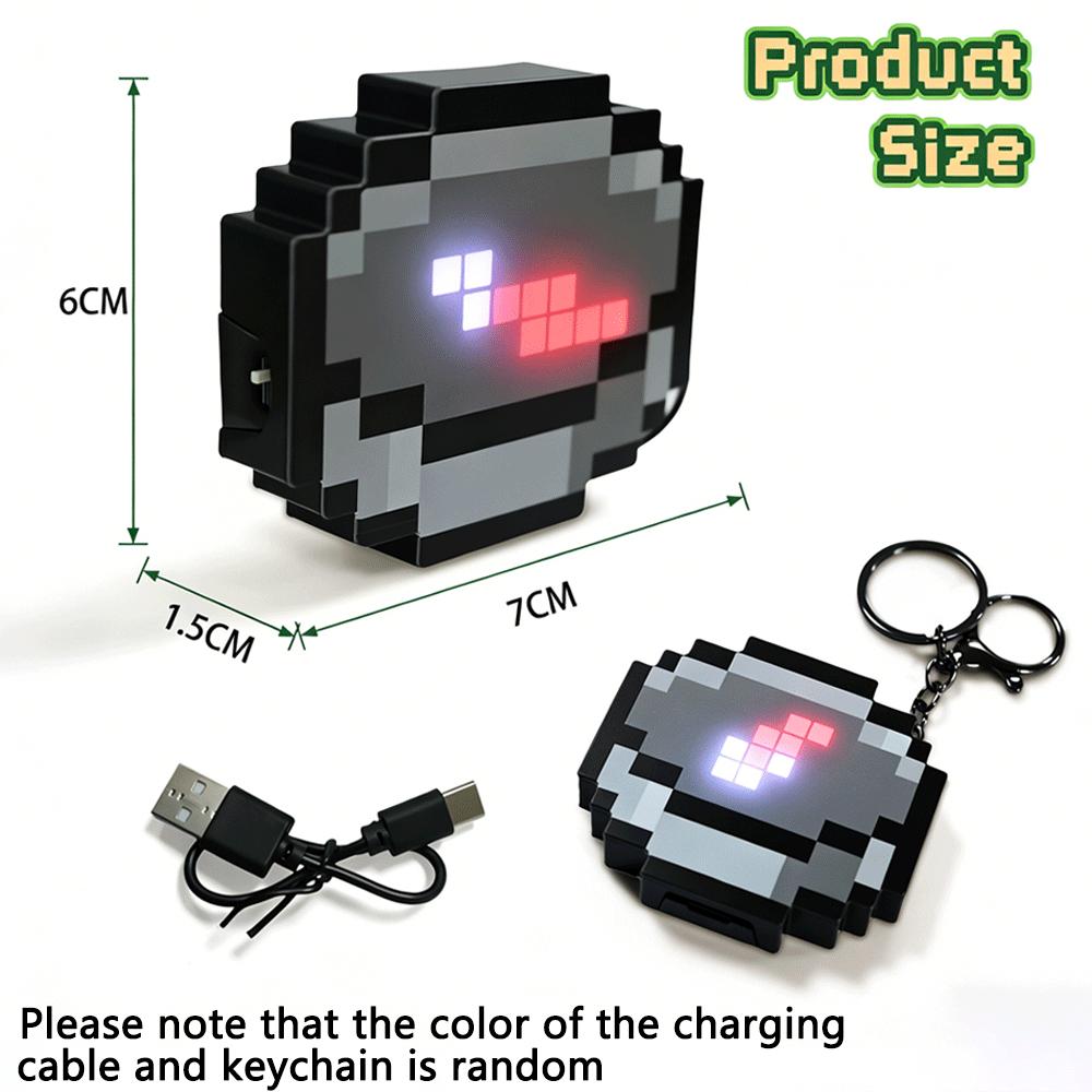 Mc Compass Pixel Style Peripheral Design Toy Trinket  Movable Compass Keychain Pendant Real-World Use Toys Fans Peripheral Gifts