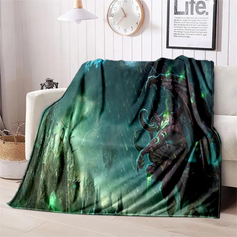 classic game World of Warcraft Frozen Throne blanket Soft and portable four season home bed, sofa blanket, office travel, lunch break, warm blanket Y4