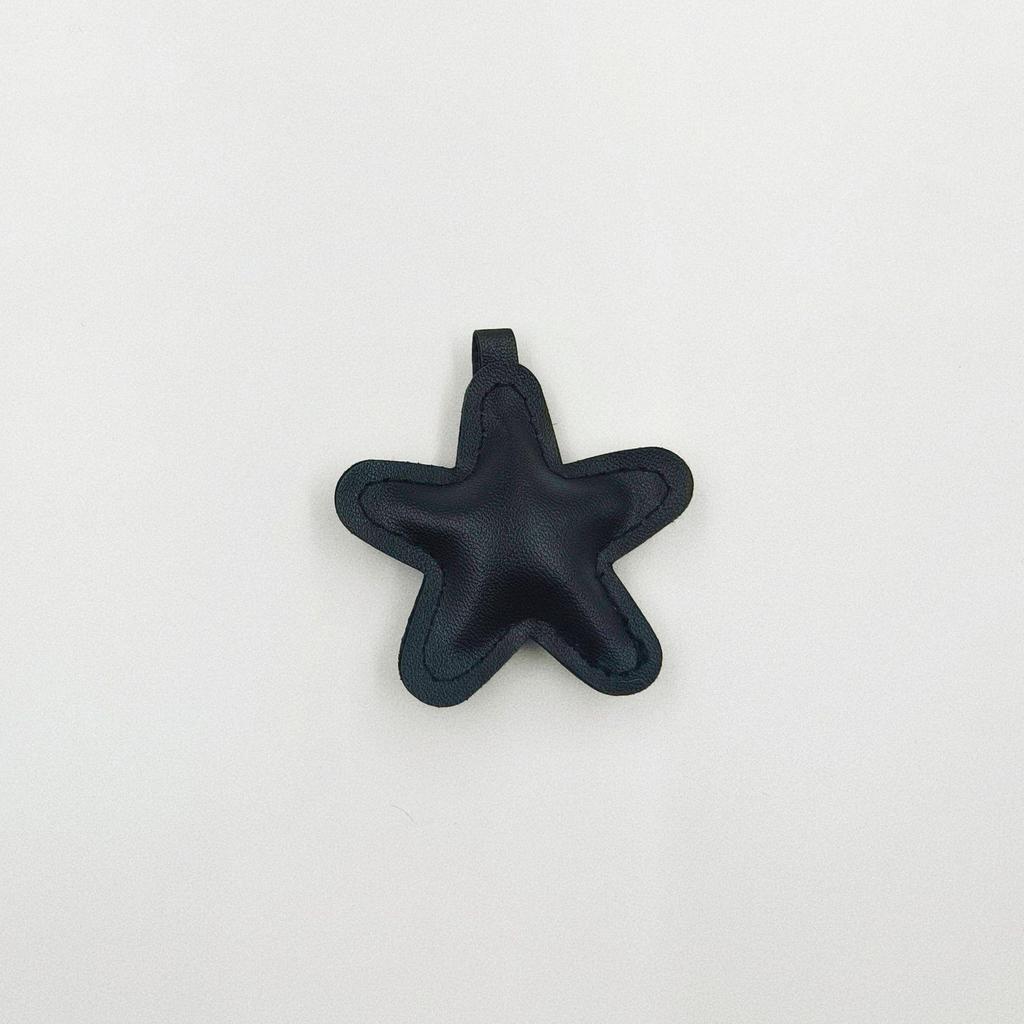 Colorful Leather Star Pendant Keychain - Cute DIY Bag Accessory