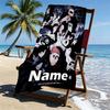 Custom Name Personalized Jujutsu Kaisen Print Beach Towel, for Trip Camping Beach Party Home Decor, Birthday Gift for Family & Friends