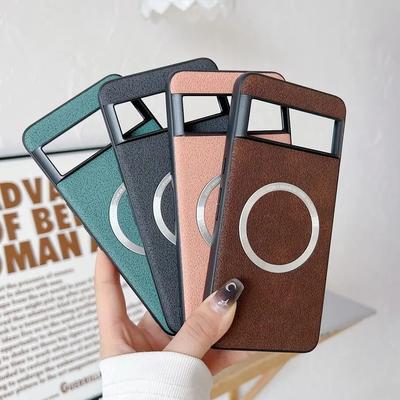 Kožený kryt s meteoritovým vzorem Magsafe pro Google Pixel 9 8 Pro 8A 7 Pro 7A 6A Kryt pro bezdrátové nabíjení pro Samsung S24 Ultra S23 FE S22 Plus