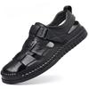 Sandales d'été pour hommes en cuir véritable Style romain décontracté Chaussures d'extérieur pour la plage Chaussures confortables pour hommes pour le printemps et l'automne