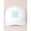 White Embroidered Save Water Drink Margs Adjustable Mesh Baseball Cap Unisex Casual Sun Protection Hat